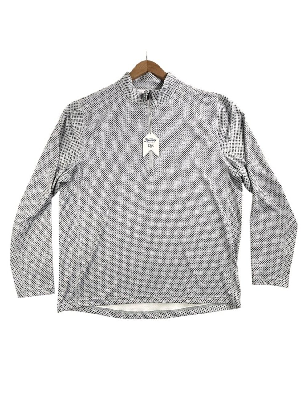 1764 Pullover Mens Large Gray Iconic 1/4 Zip Mock Neck Golf Stretch Top SV30022
